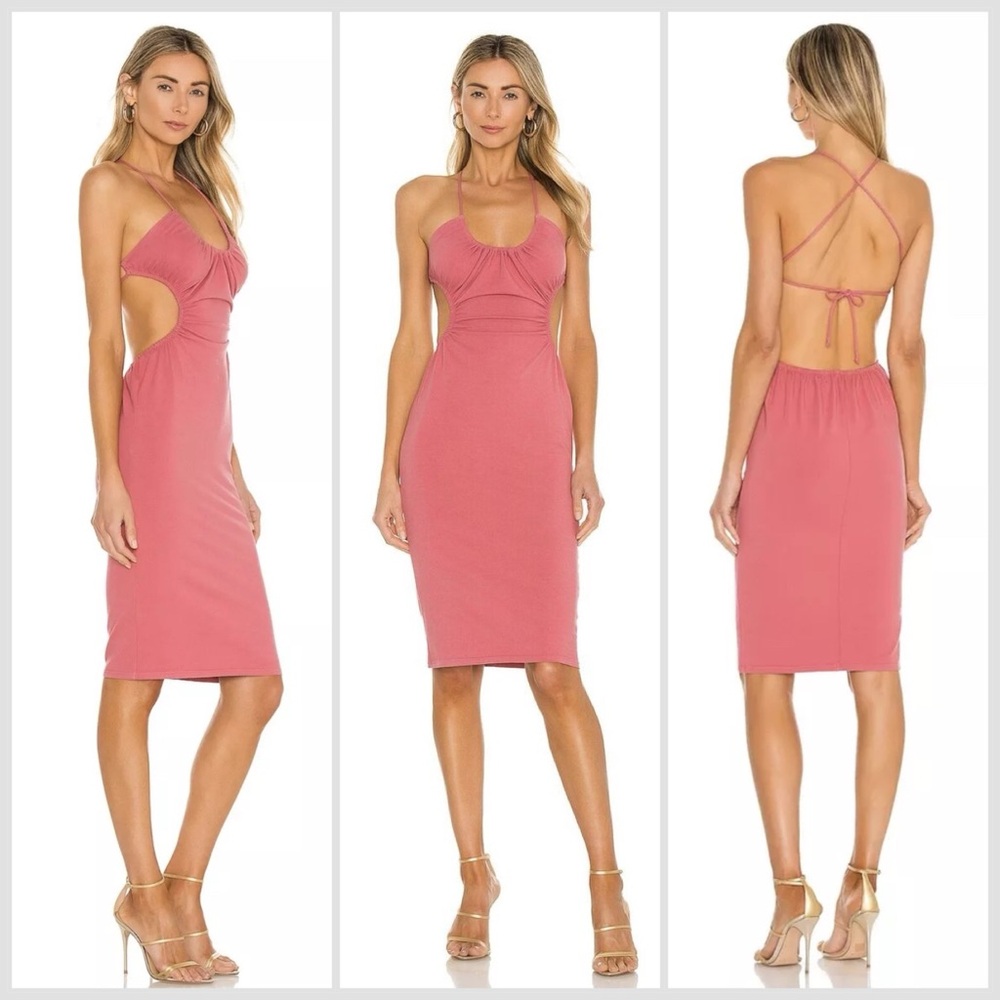 Michael Costello Revolve Mabel Dress Rust Small
